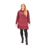 Platinum Φόρεμα Μπορντό Γυναικείο Με Βολάν Και Κουκούλα Αll Day Free Size - 1042-wpxl - Image 4