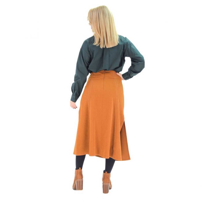 Platinum Φούστα Ταμπά Γυναικεία Μidi Eβαζέ Casual Με Εξώγαζα All Day - 1052-IT-1 - Image 3