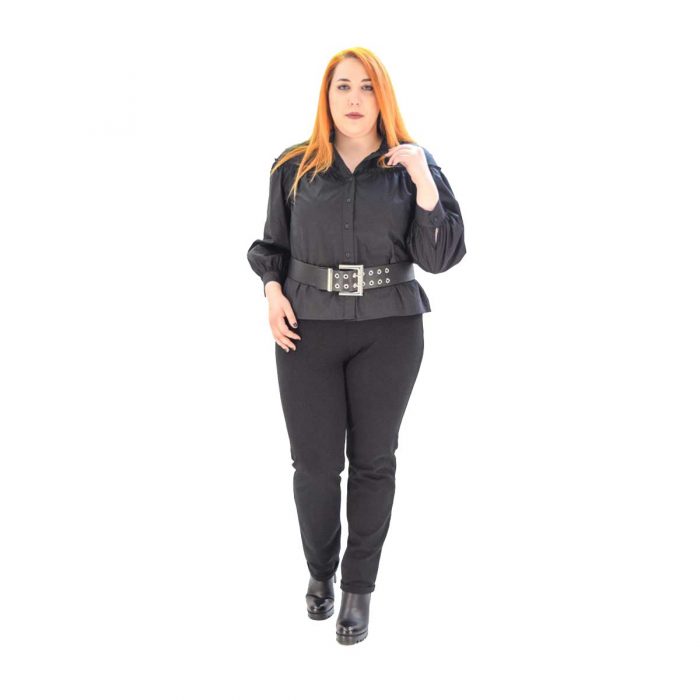 Platinum Πουκάμισο Μαύρο Γυναικείο Μακρυμάνικο Casual All Day Free Size - 1101-ΙΤ-ΜXL - Image 3