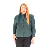 Platinum Πουκάμισο Πράσινο Γυναικείο Mακρυμάνικο Με Πιέτες All Day Free Size - IT-1068-Κxl