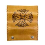 Καπνοθήκη Δερμάτινη Tαμπά Πυρογραφία Χειροποίητη ''Σταυρός'' Casual - fmk-123
