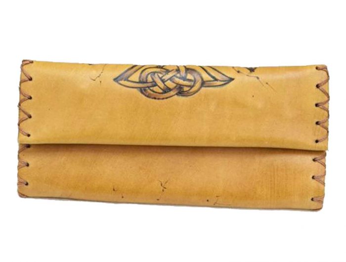 Καπνοθήκη Δερμάτινη Tαμπά Πυρογραφία Χειροποίητη ''Σταυρός'' Casual - fmk-123 - Image 3