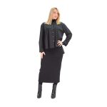 Platinum Πουκάμισο Μαύρο Γυναικείο Μακρυμάνικο Με Πιέτες Ασύμμετρο All Day Free Size - IT-1068-ΒL - Image 2