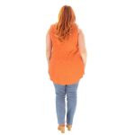 Platinum Μπλούζα Κεραμιδί Γυναικεία Αμάνικη Ασύμμετρη Εβαζέ All Day Free Size - NA-8098-KO - Image 2