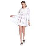 Platinum Φόρεμα - Καφτάνι Λευκό Γυναικείο Mini Ampir Με Κιπούρ All Day Free Size - 521-E-BLZ