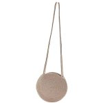 Platinum Τσάντα Μπεζ Με Χρυσή Κλωστή Γυναικεία Ψάθινη Στρογγυλή Χιαστί ''Σπείρα'' - 814-1 - Image 3