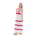 Platinum Φόρεμα Λευκό Γυναικείο Με Κόκκινη Δαντέλα Tιραντέ Klos Ρομαντικό All Day Free Size - 9944-Α - Image 2