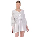 Platinum Πουκαμίσα Λευκή Γυναικεία Με Δαντέλα Ampir Τρουακαρ Free Size - INDX-22027