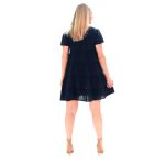 Platinum Φόρεμα Μαύρο Γυναικείο Κοντομάνικο Κοντό Κλός Κιπούρ All Day - RA-22111-Β - Image 2