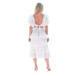 Platinum Μπλούζα Λευκή Γυναικεία Εξώπλατη ''Krop Top Βολάν'' All Day - SAR-62103-W - Image 2