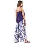 Platinum Μπλούζα Μπλε Γυναικεία Ασύμμετρη Τιραντέ Top 100 % Natural Eco - KU-52142 - Image 2