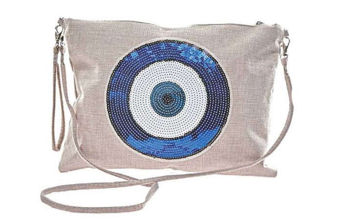 Platinum Τσάντα Χιαστί Eκρού Γυναικεία Καλοκαιρινή ''Παγιέτες Με Μάτι - Στόχος''- 817-6 - Image 2