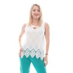 Platinum Μπλούζα Λευκή Γυναικεία Καλοκαιρινή Δαντέλα Με Κεντημένα Σχέδια All Day - 600-2-w