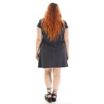 Platinum Φόρεμα Γκρι Γυναικείο Kοντομάνικο Casual Απλικέ ''Πολύχρωμη Γάτα'' - 72158-1 - Image 3