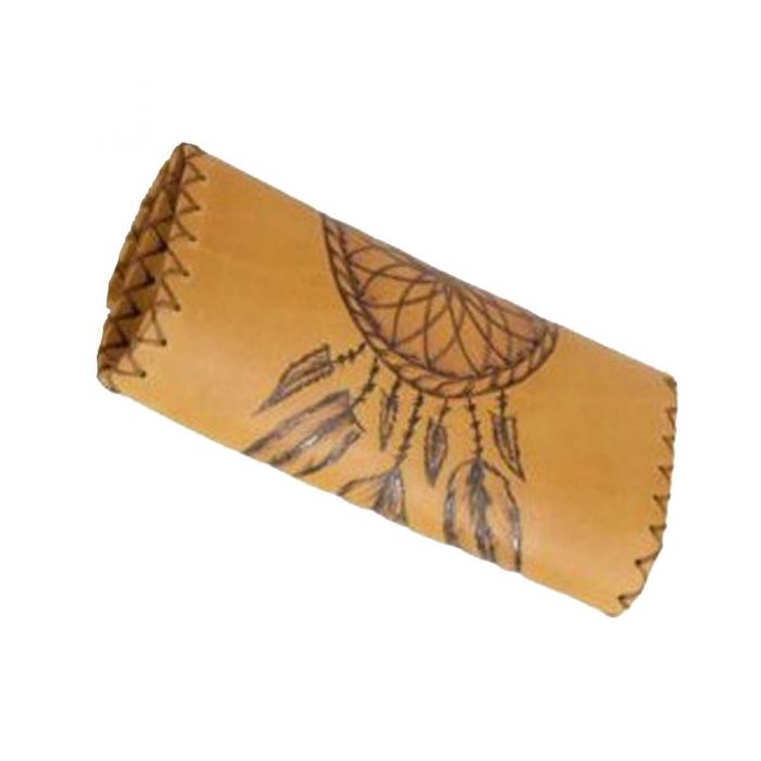 Καπνοθήκη Δερμάτινη Tαμπά Με Πυρογραφία Χειροποίητη ''Oνειροπαγίδα'' Casual - fmk-959 - Image 3