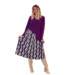 Platinum Φούστα Μωβ Πολύχρωμη Γυναικεία Girly Μidi Με Ρόμβους All Day - 5025-IT