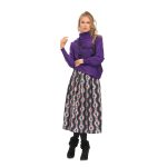 Platinum Φούστα Μωβ Πολύχρωμη Γυναικεία Girly Μidi Με Ρόμβους All Day - 5025-IT - Image 4