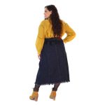 Platinum Γυναικεία Jean Blue Black Φούστα Casual Midi Mε Εξώγαζα All Day - 2058-w - Image 4