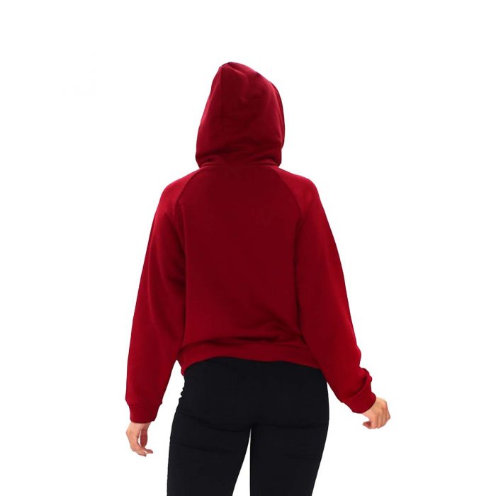 Platinum Μπλούζα Mπορντό Γυναικεία Νεανική Casual Με Κουκούλα Free Size - IT-1453-R - Image 4