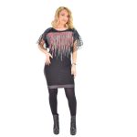 Fairyland Φόρεμα Μαύρο Γυναικείο Bραδυνό Mini Εφαρμοστό Sexy ''Τούλι - Παγέτες'' - fm-Patty-1