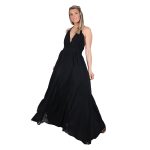 Platinum Φόρεμα Μαύρο Γυναικείο Καλοκαιρινό Με Δαντέλα Μaxi Ampir Εξώπλατο - 62009-B