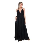 Platinum Φόρεμα Μαύρο Γυναικείο Καλοκαιρινό Με Δαντέλα Μaxi Ampir Εξώπλατο - 62009-B - Image 5