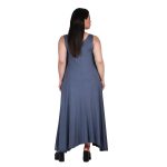 Fairyland Φόρεμα Γκρι Γυναικείο Μidi Αμάνικο Umbrella klos Καθημερινό - FM-942021-GZ - Image 3