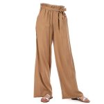 Platinum Παντελόνα Mπέζ Γυναικεία Καλοκαιρινή Φαρδιά Με Ζώνη All Day Free Size - 12095-k - Image 2