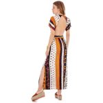 Platinum Φόρεμα Πολύχρωμο Γυναικείο Καλοκαιρινό Μaxi Εthnic Africa Eξώπλατο - 12262 - Image 2