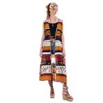 Platinum Καφτάνι - Κιμονό Μulti Color Γυναικείο Africa Ethnic Μidi Αμάνικο All Day Free Size - 12264 - Image 4