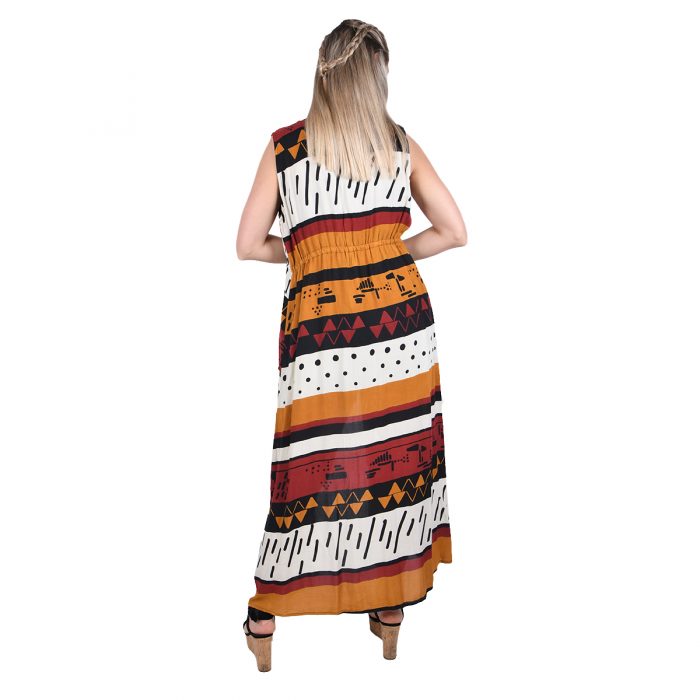 Platinum Καφτάνι - Κιμονό Μulti Color Γυναικείο Africa Ethnic Μidi Αμάνικο All Day Free Size - 12264 - Image 3