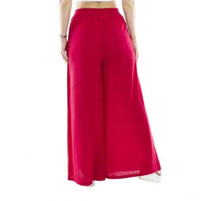 Platinum Παντελόνα Κόκκινη Γυναικεία Καλοκαιρινή Φαρδιά Καμπάνα All Day - 9608-R - Image 3