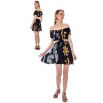 Platinum Φόρεμα Μαύρο Γυναικείο Στράπλες Νεανικό Mini Με Μultiple All Day Free Size - 12248