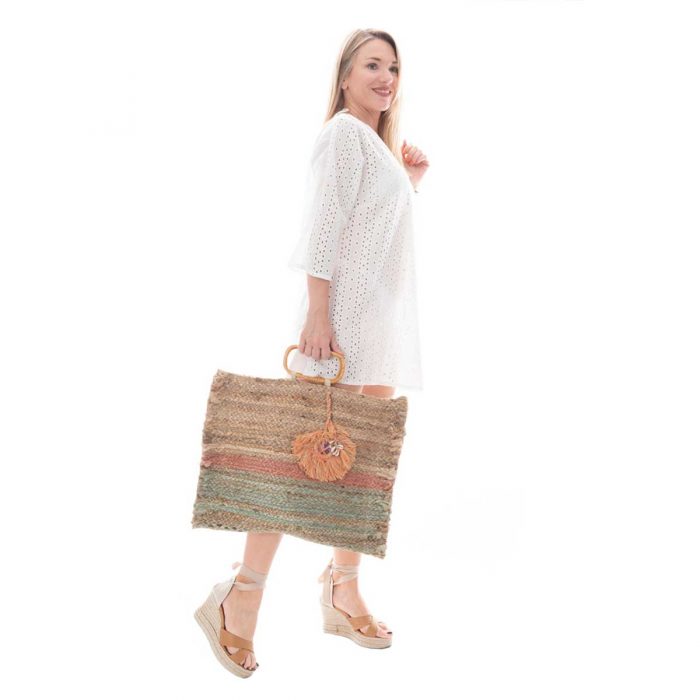 Platinum Γυναικείο Λευκό Καφτάνι Με Ντεκολτέ Tρουακάρ Κοντό Και Kιπούρ Δαντέλα - 2010-AF - Image 3