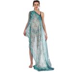 Platinum Γυναικείο Βεραμάν - Πράσινο Παρεό - Μαντήλι Με Floral Print - AMA-929-5