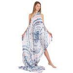 Platinum Παρεό - Μαντήλι Μπλε Με Λευκό Γυναικείο Batik Χρωματιστό - AMAX-807-12