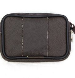 Kαφέ Σκούρο Unisex Δερμάτινο Πορτοφόλι Ζώνης - Μπρελόκ - fm-11-thai
