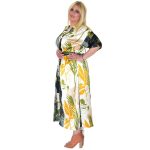 Platinum Μidi Multi Color Κοντομάνικο Κιμονό Με Γήινα Floral Print - NA-12272-WXL