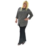 Platinum Mαύρη Ριγέ Μακρυμάνικη Unisex Casual Πουκαμίσα - MO-10-M