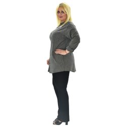 Platinum Mαύρη Ριγέ Μακρυμάνικη Unisex Casual Πουκαμίσα - MO-10-M