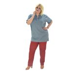 Platinum Γαλάζια Κοντομάνικη Βαμβακερή Casual Μπλούζα - MO-4-BXL