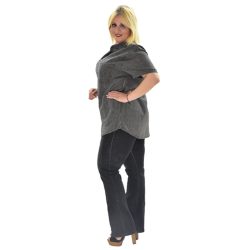 Platinum Mαύρη Ριγέ Κοντομάνικη Βαμβακερή Casual Μπλούζα - MO-2-BXL