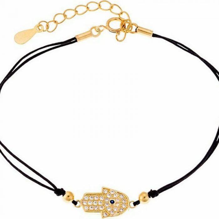 Aσημένιο 925' Γυναικείο Eπιχρυσωμένο Βραχιόλι ''Το Χέρι Της Φατιμά''- SSR1928GD