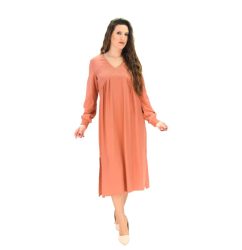 Platinum Midi Kεραμιδί Mακρυμάνικο Φόρεμα All Day - ΙΤ-1128-k