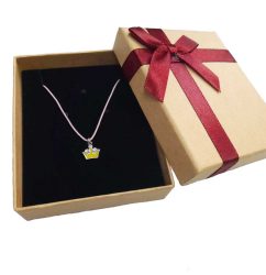 Senza Ασημένιο Παιδικό Mεταγιόν Με Σμάλτο ''Kορώνα'' Mε Κορδόνι - SSR-1851