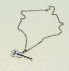 Aτσάλι Unisex Koλιέ Kιθάρα Με Αλυσίδα Ατσάλι - 13325
