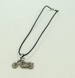 Aτσάλι Unisex Koλιέ Mηχανή Τσόπερ Με Δερμάτινο Λουράκι - fm-41-st