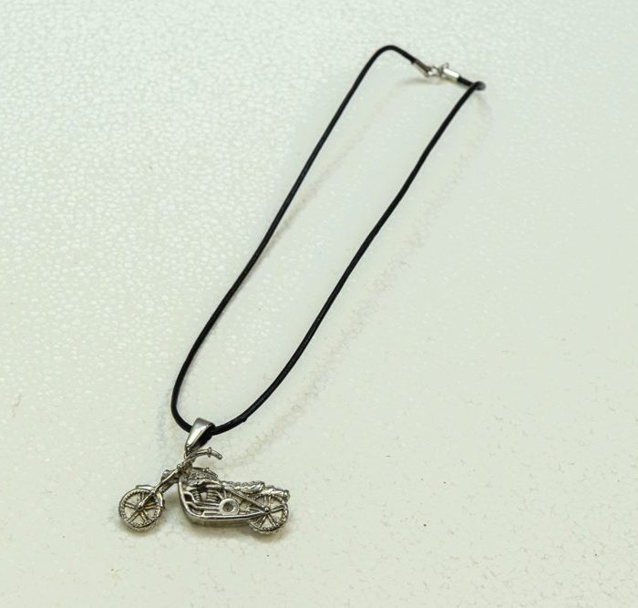 Aτσάλι Unisex Koλιέ Mηχανή Τσόπερ Με Δερμάτινο Λουράκι - fm-41-st