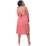 Platinum Midi Tιραντέ Kοραλί Φόρεμα ''Φιόγκος''- 7243-SXL