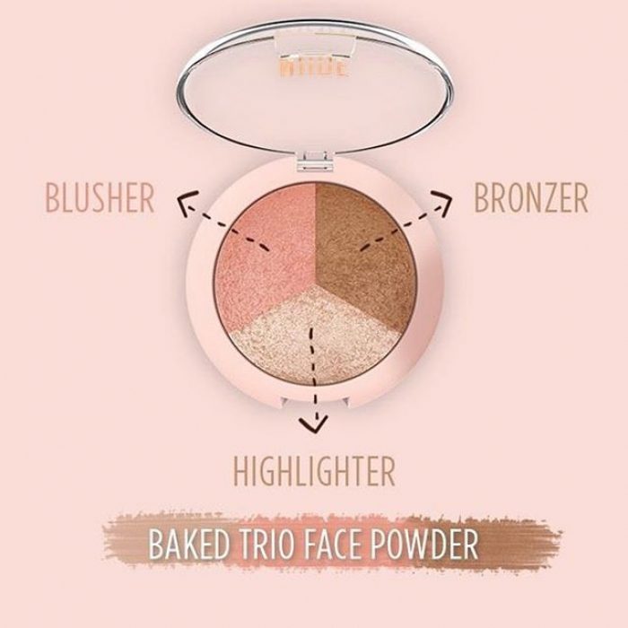 Golden Rose Nude Look Baked Trio Face Powder